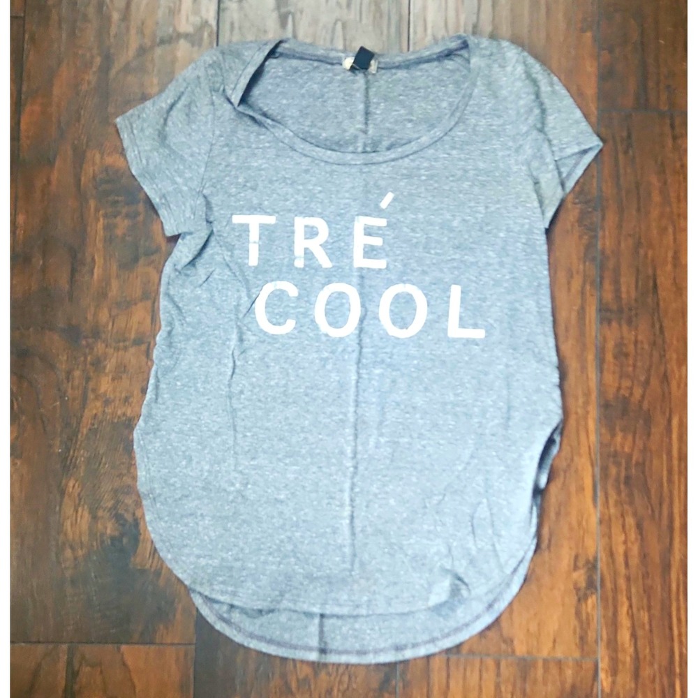 Eyeshadow Women's Gray TRÉ COOL Graphic Print Scoop Neck Tee Size S Made In USA